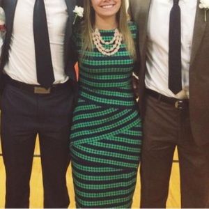 Navy & Emerald Green Dress